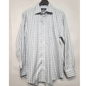 Nordstrom Traditional Fit Smart Care Wrinkle Free Button Shirt Size 16 34 35